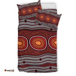 Australia Aboriginal Bedding Set Indigenous Symbol Dot Painting Art Ver 6