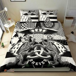 Celtic Brittany Bedding Set Brittany Flag With Stoat Ermine and Triskelion Symbols