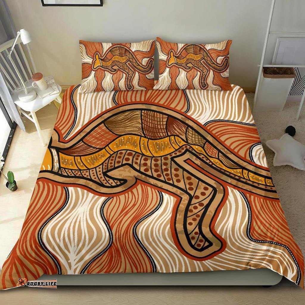 Aboriginal Bedding Set Indigenous Kangaroo Vintage Stye