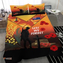 Custom Australia ANZAC Lest We Forget 2022 Orange Bedding Set