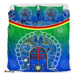 Bedding Set Torres Strait Symbol With Aboriginal Patterns