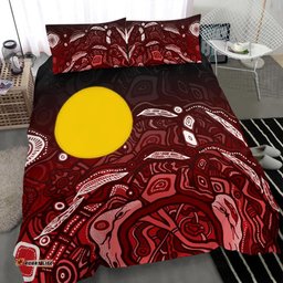 Aboriginal Bedding Set Red Landscape
