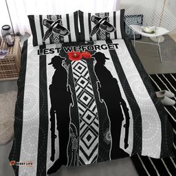Magpies ANZAC Day Bedding Set Indigenous Art