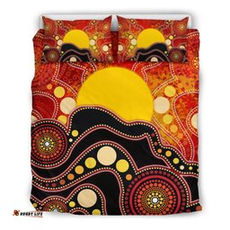 Aboriginal Bedding Set, Aboriginal Lives Matter Flag Dot Painting Art