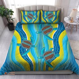 Australia Indigenous Blue Turtles Painting Art Bedding Set