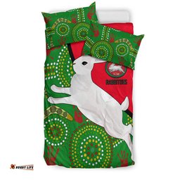 Australia Rabbitohs Bedding Set NAIDOC Pattern With Rabbits LT20