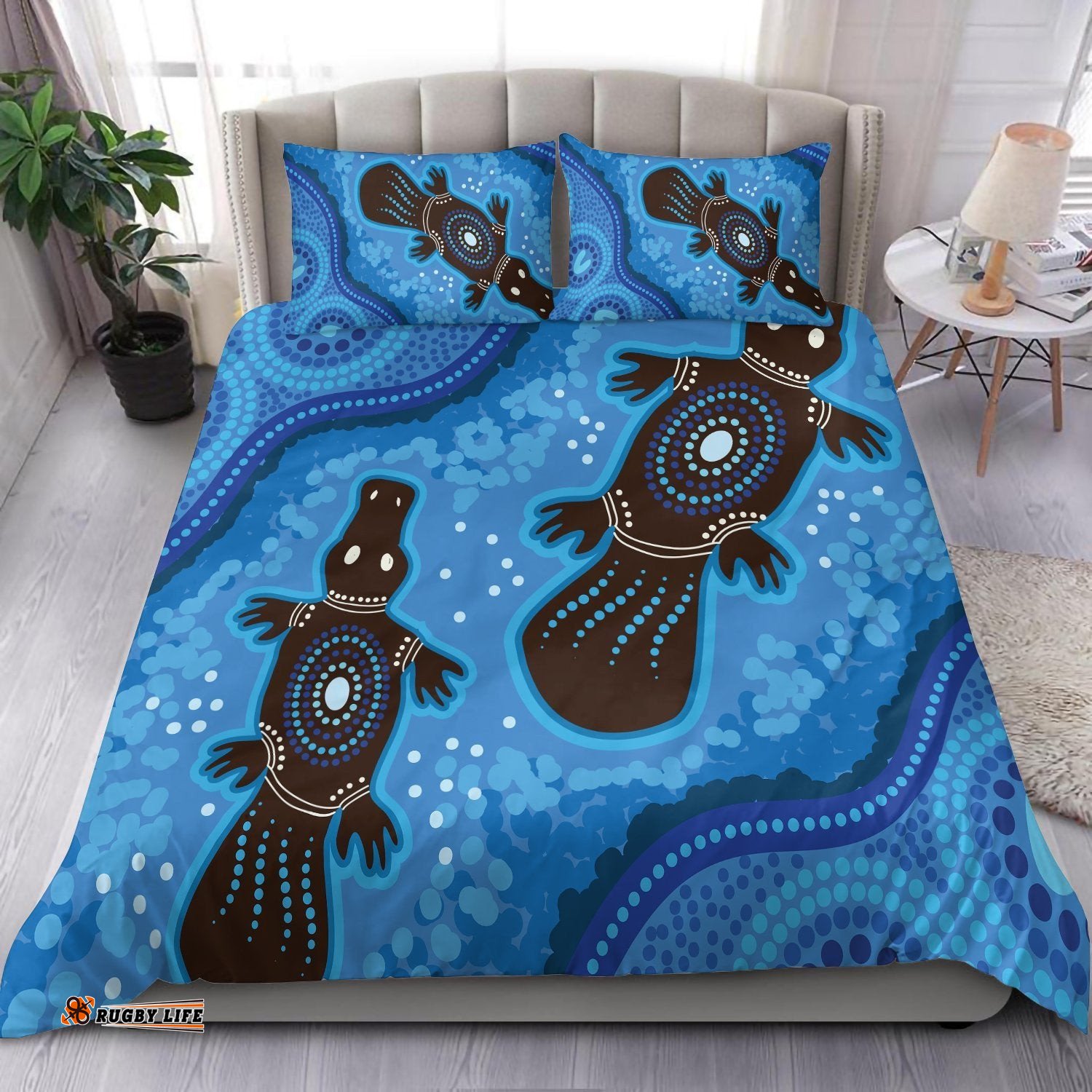 Australia Aboriginal Bedding Set Indigenous Platypus Ver 8