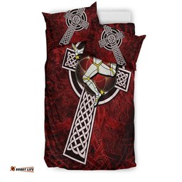 Isle Of Man Celtic Bedding Set Celtic Cross and Triskele Skew Style