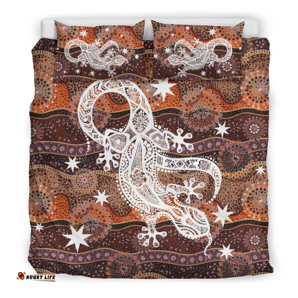 Aboriginal Bedding Sets, Lizard Dot Painting Circle Patterns