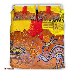 Aboriginal Bedding Set Aborigine Art On Wood Style