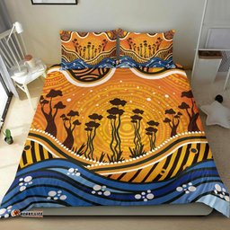 Aboriginal Bedding Set Boab Tree Dot Painting Art Vero2
