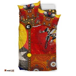 Bedding Set Aboriginal Dot Painting and Flags, Crocodile