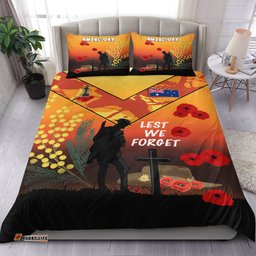 Australia ANZAC Lest We Forget 2022 Orange Bedding Set