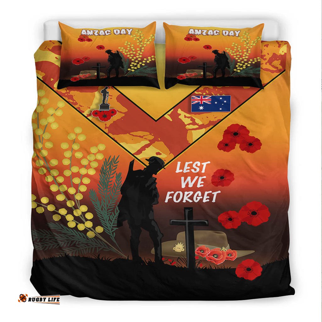 Australia ANZAC Lest We Forget 2022 Orange Bedding Set