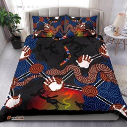Aboriginal Bedding Set, Australian Boomerang and Snake Indigenous Art