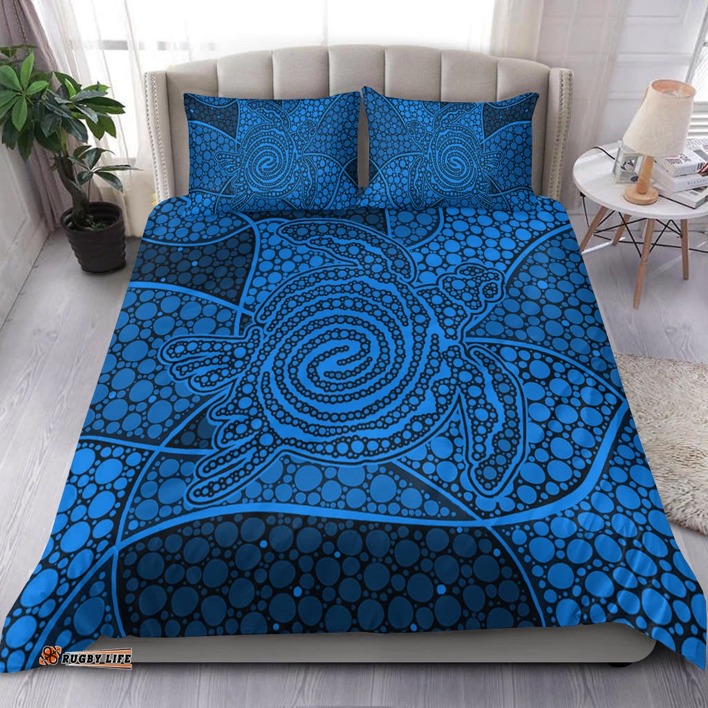 Turtle Bedding Set Aboriginal Blue Style