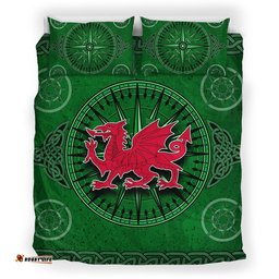Wales Celtic Bedding Set Celtic Compass With Welsh Dragon