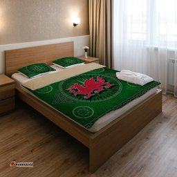 Wales Celtic Bedding Set Celtic Compass With Welsh Dragon