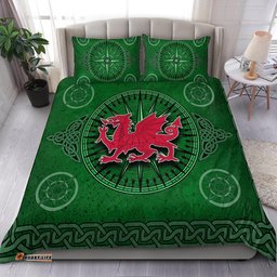 Wales Celtic Bedding Set Celtic Compass With Welsh Dragon
