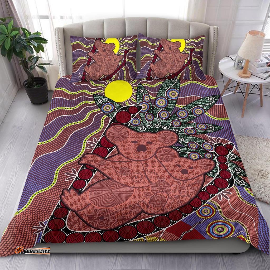 Aboriginal Bedding Sets, Koala Sun Dot painting Circle Patterns
