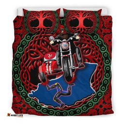 Isle of Man Tourist Trophy races Bedding Set The Celtic spirit of Manx Sidecar Special