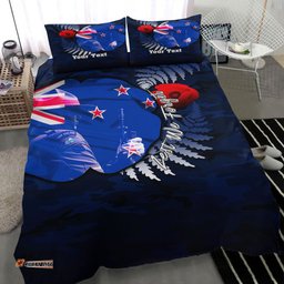 Custom New Zealand ANZAC Day Poppy Bedding Set