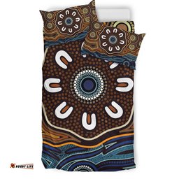 Australia Aboriginal Bedding Set Indigenous Symbol Dot Painting Art Ver 9