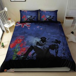 New Zealand ANZAC Day Soldier and Poppy Camouflage Bedding Set