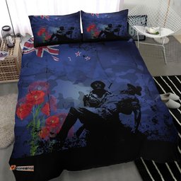 New Zealand ANZAC Day Soldier and Poppy Camouflage Bedding Set