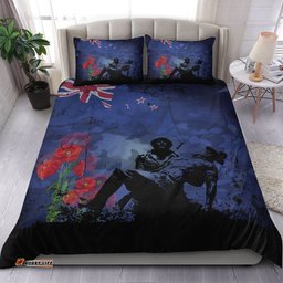 New Zealand ANZAC Day Soldier and Poppy Camouflage Bedding Set