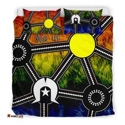 Custom NAIDOC Week 2021 Bedding Set, Aboriginal Geometric Style