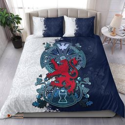 Scotland Celtic Bedding Set Lion Rampant With Celtic Cross