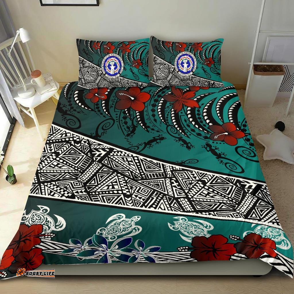 Northern Mariana Bedding Set Lizard And Turtle Green