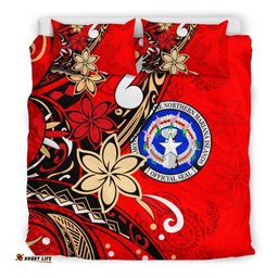 Northern Mariana Bedding Set Tribal Flower With Special Turtles Red Color