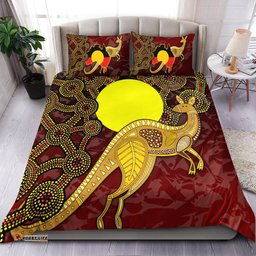 Bedding Set Australia Aboriginal Flag And Kangaroo