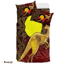 Bedding Set Australia Aboriginal Flag And Kangaroo