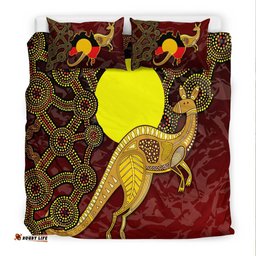 Bedding Set Australia Aboriginal Flag And Kangaroo