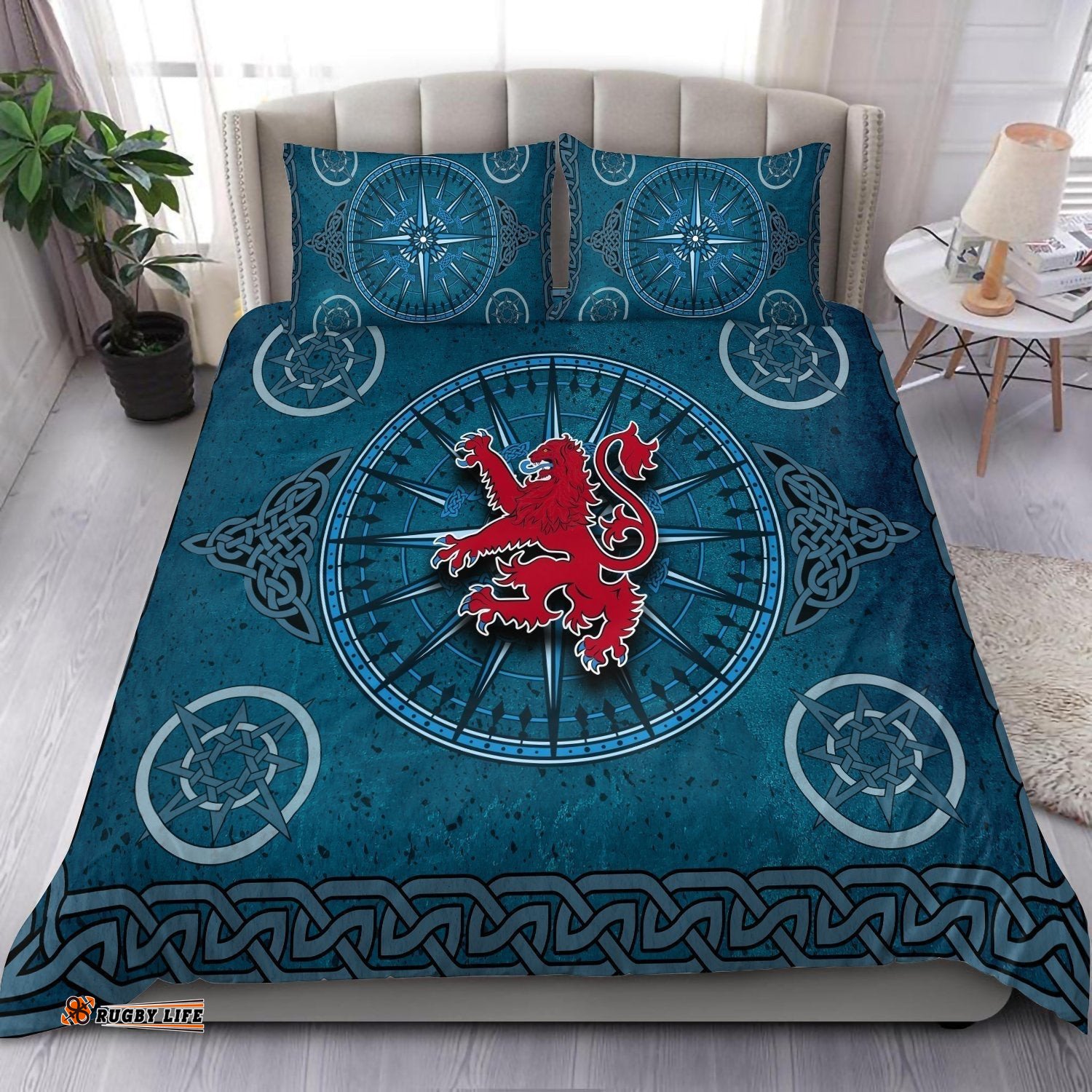 Scotland Celtic Bedding Set Celtic Compass With Scottish Lion