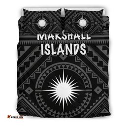 Marshall Bedding Set Marshall Seal With Polynesian Tattoo Style Black 02