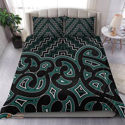 New Zealand Bedding Set Maori Graphic Tee patterns Green