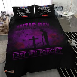 ANZAC Day Remember Australia and New Zealand Purple Bedding Set