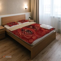 Australia Aboriginal Bedding Set Indigenous Emu Ver 2