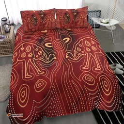 Australia Aboriginal Bedding Set Indigenous Emu Ver 2