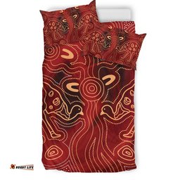 Australia Aboriginal Bedding Set Indigenous Emu Ver 2
