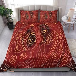 Australia Aboriginal Bedding Set Indigenous Emu Ver 2