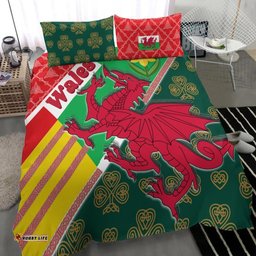 Celtic Wales Bedding Set Cymru Dragon and Daffodils