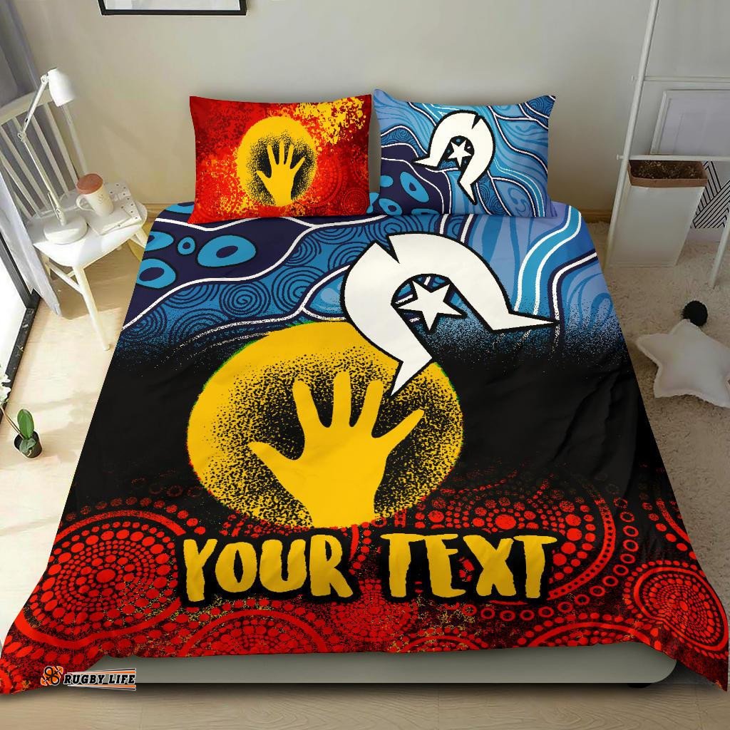 Custom Aboriginal Bedding Set Aboriginal and Torres Strait Islanders Flag