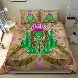 Scottish Bedding Set Thistle Flowers Celtic Knot Vintage Style