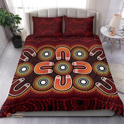 ABoriginal Bedding Set Aboriginal Dot Painting Flowers Style