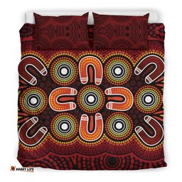 ABoriginal Bedding Set Aboriginal Dot Painting Flowers Style